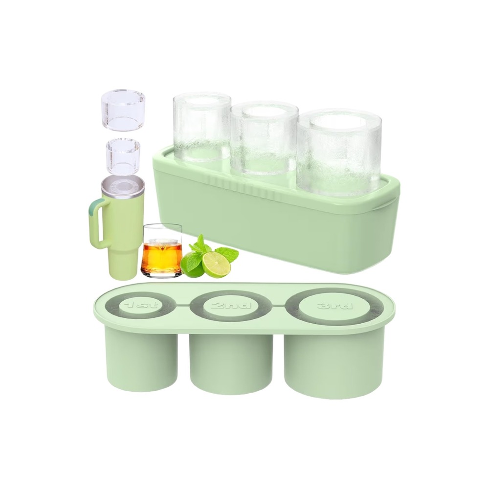 Cylinder Ice Cube Tray for 40 oz Tumbler with Lid and Cowboy Hat Straw Toppers